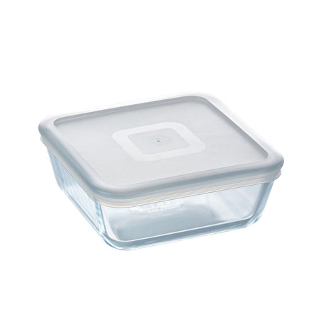 Lancheira Quadrada com Tampa Pyrex Cook&freeze 850 ml 14 x 14 cm Transparente Vidro Silicone (6 Unidades) - EcoNest