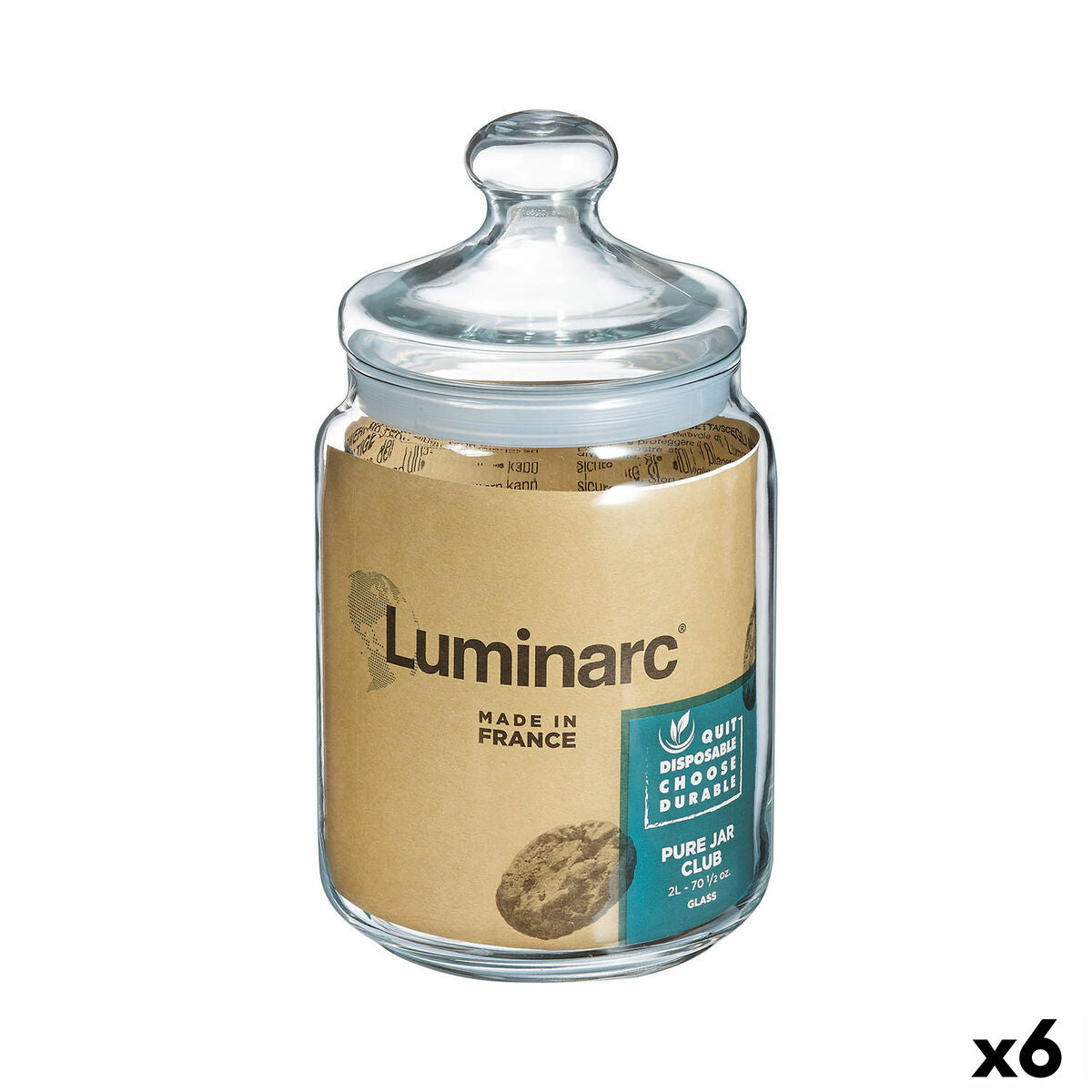 Frasco Luminarc Club Transparente Vidro 1,5 L (6 Unidades) - EcoNest