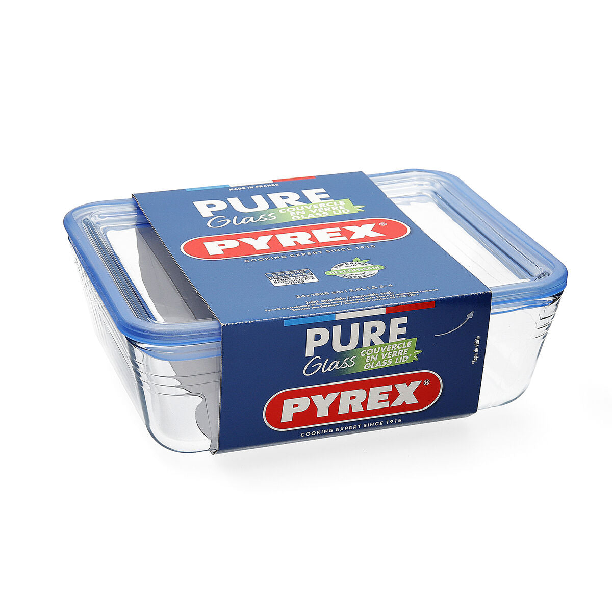 Lancheira Hermética Pyrex Pure Glass Transparente Vidro (800 ml) (6 Unidades) - EcoNest