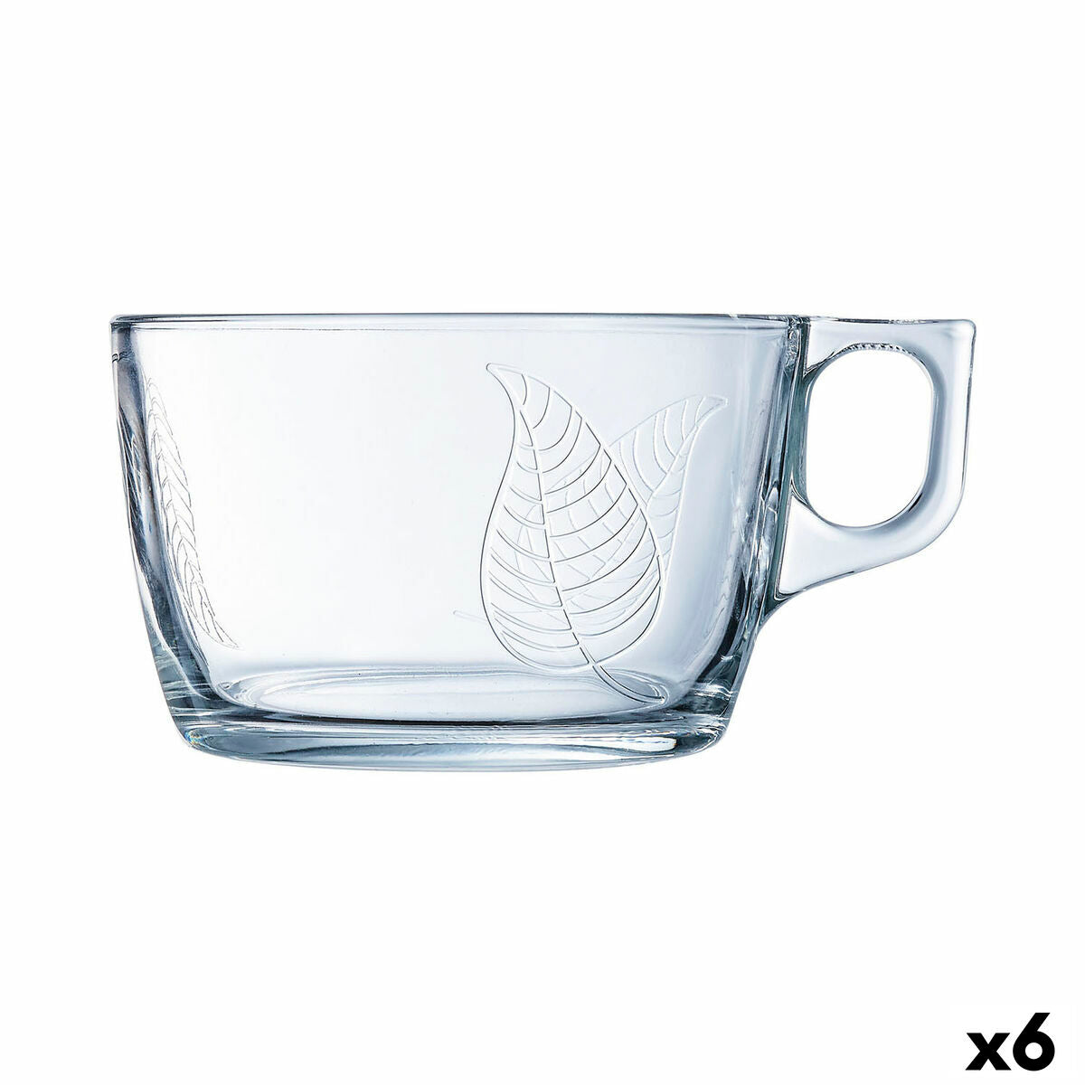 Taza Luminarc Grande Hojas Transparente Vidrio (500 ml) (6 Unidades)