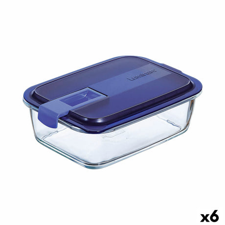 Lancheira Hermética Luminarc Easy Box Azul Vidro (6 Unidades) (1,22 L) - EcoNest
