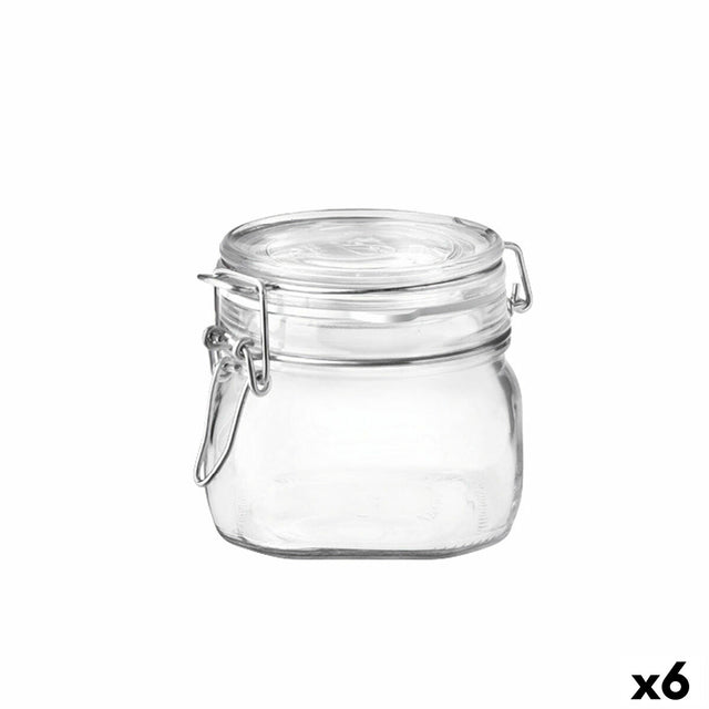 Recipiente para Conservar Alimentos Bormioli Rocco Fido Transparente Vidro (500 ml) (6 Unidades) - EcoNest