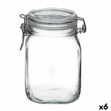 Recipiente para Conservar Alimentos Bormioli Rocco fido Transparente Vidro (1 L) (6 Unidades) - EcoNest