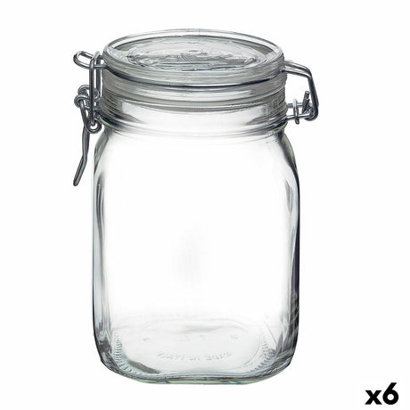 Recipiente para Conservar Alimentos Bormioli Rocco fido Transparente Vidro (1 L) (6 Unidades) - EcoNest