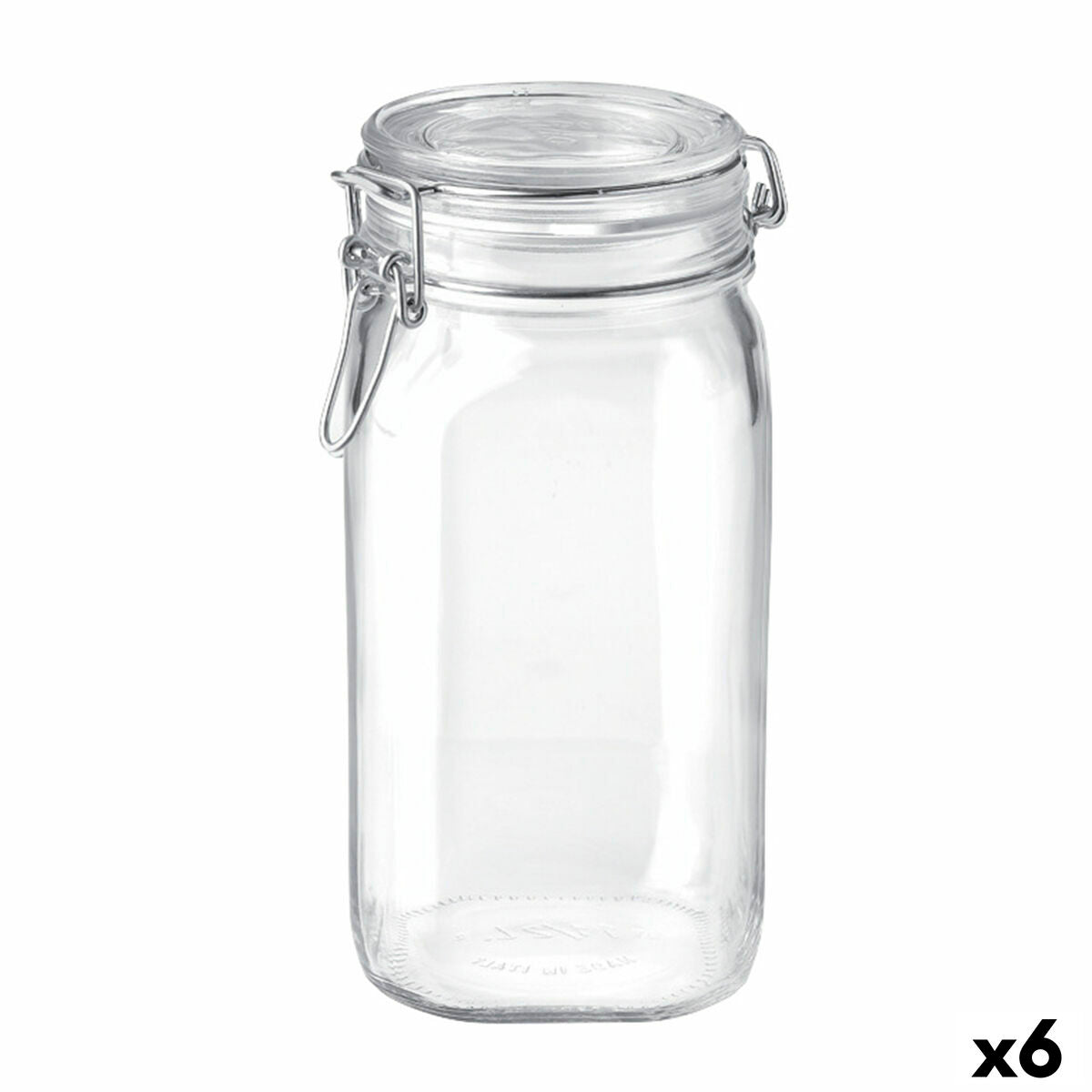 Recipiente para Conservar Alimentos Bormioli Rocco fido Transparente Vidro (1,5 L) (6 Unidades) - EcoNest