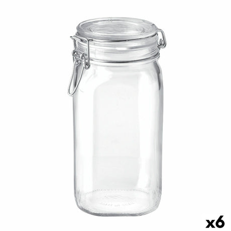 Recipiente para Conservar Alimentos Bormioli Rocco fido Transparente Vidro (1,5 L) (6 Unidades) - EcoNest