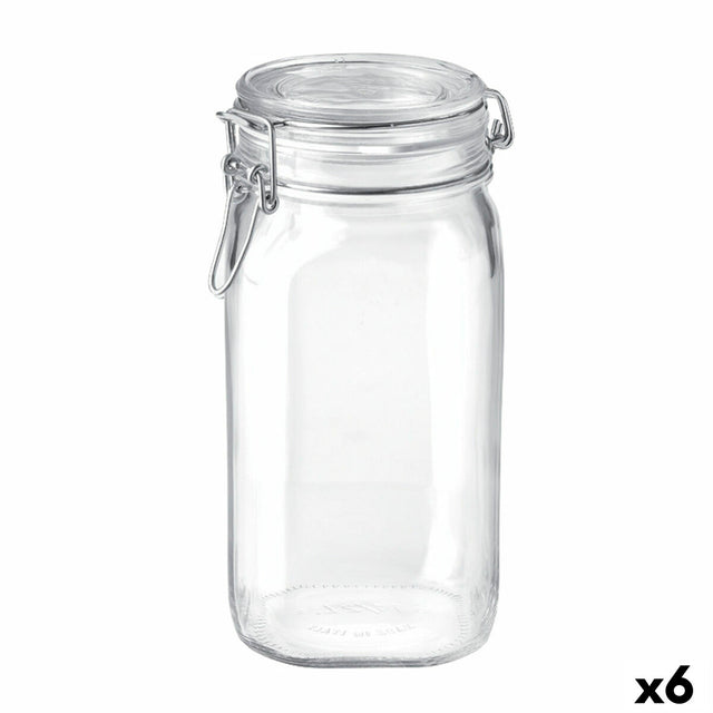 Recipiente para Conservar Alimentos Bormioli Rocco fido Transparente Vidro (1,5 L) (6 Unidades) - EcoNest