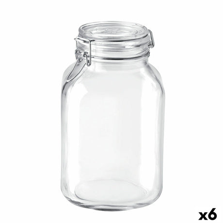 Recipiente para Conservar Alimentos Bormioli Rocco fido Transparente Vidro (3 L) (6 Unidades) - EcoNest