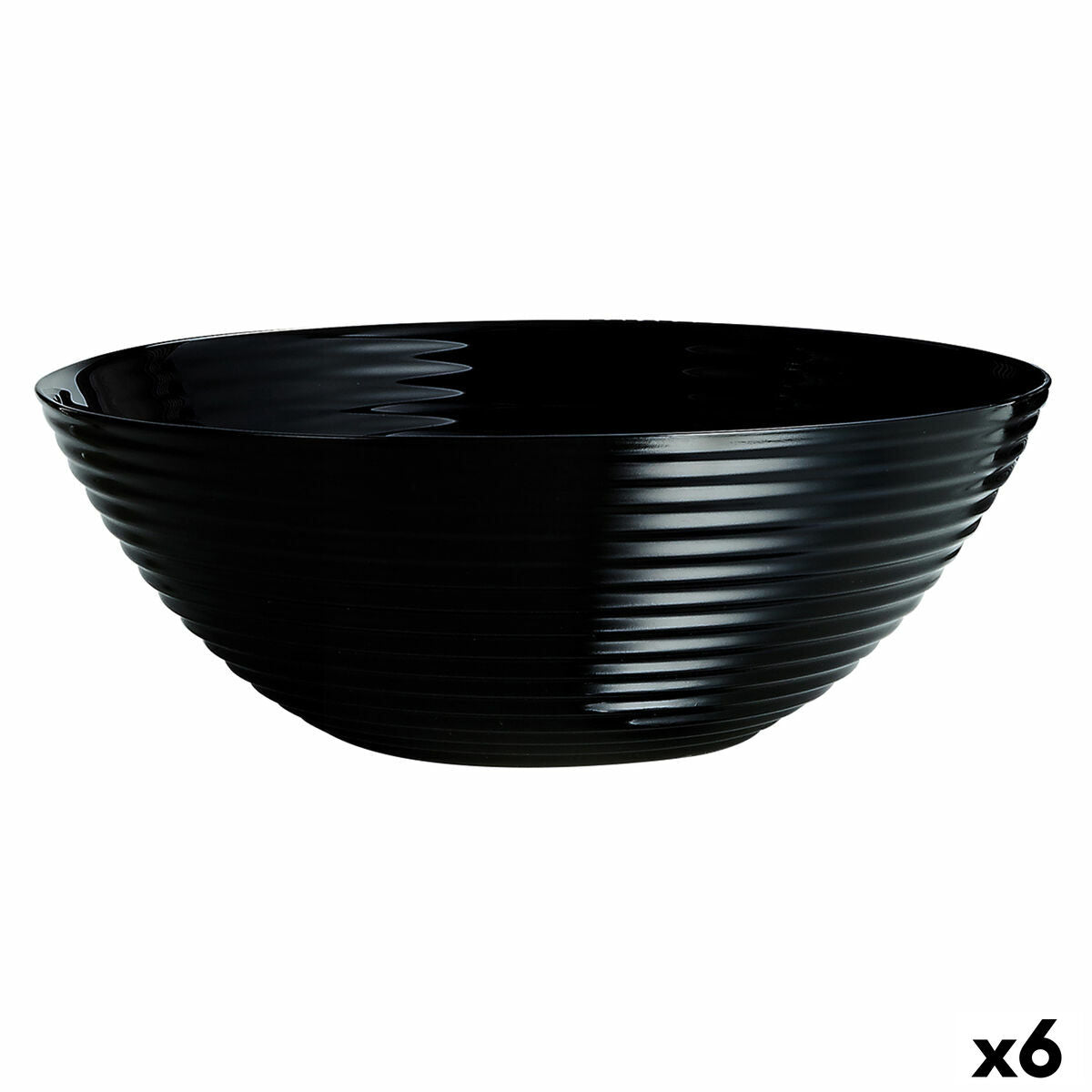 Saladeira Luminarc Harena Preto Vidro (Ø 27 cm) (6 Unidades) - EcoNest