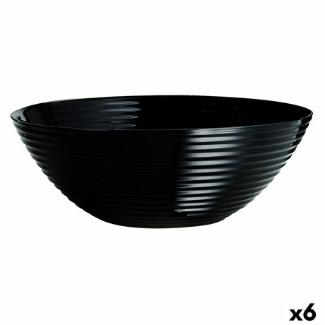 Saladeira Luminarc Harena Preto Vidro (Ø 27 cm) (6 Unidades) - EcoNest