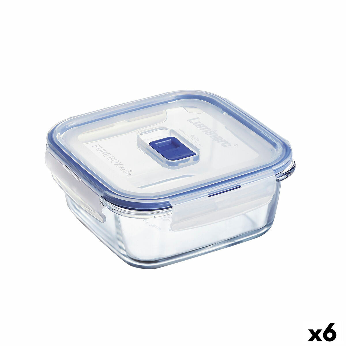 Lancheira Hermética Luminarc Pure Box Active 760 ml Duas cores Vidro (6 Unidades)