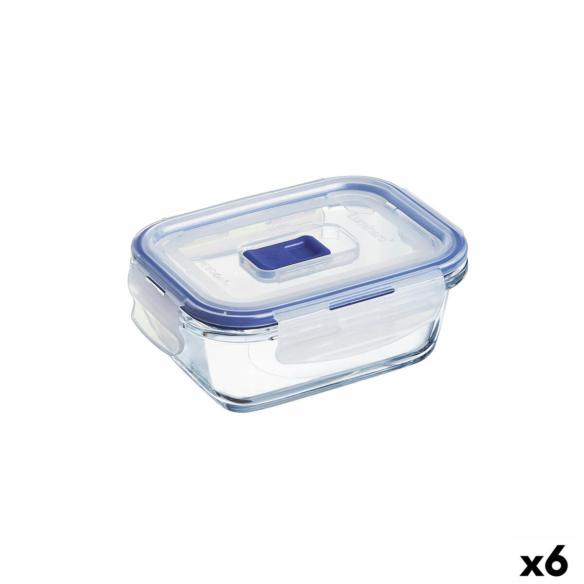 Lancheira Hermética Luminarc Pure Box Active 380 ml 12 x 9 cm Duas cores Vidro (6 Unidades) - EcoNest