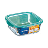 Lancheira Quadrada com Tampa Luminarc Keep'n Lagon 10 x 5,4 cm Turquesa 380 ml Duas cores Vidro (6 Unidades) - EcoNest