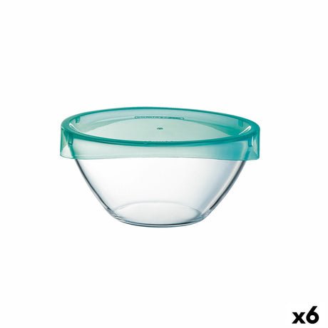 Saladeira Luminarc Keep'n Lagon Transparente Com tampa Vidro Ø 17 cm (6 Unidades) - EcoNest