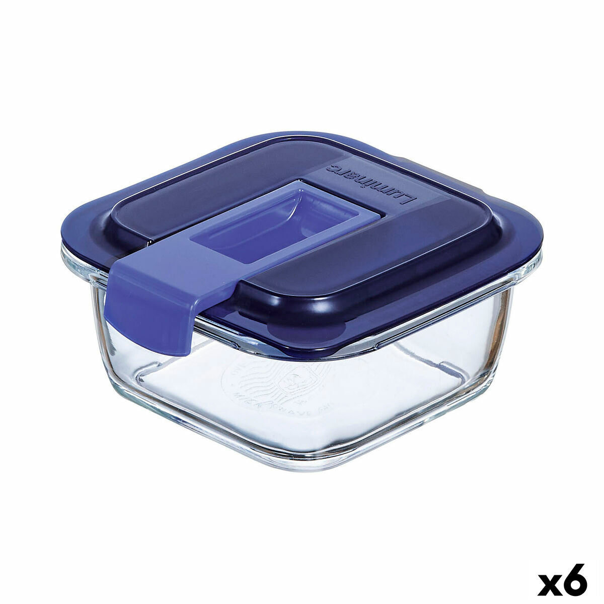 Lancheira Hermética Luminarc Easy Box Azul Vidro (380 ml) (6 Unidades) - EcoNest