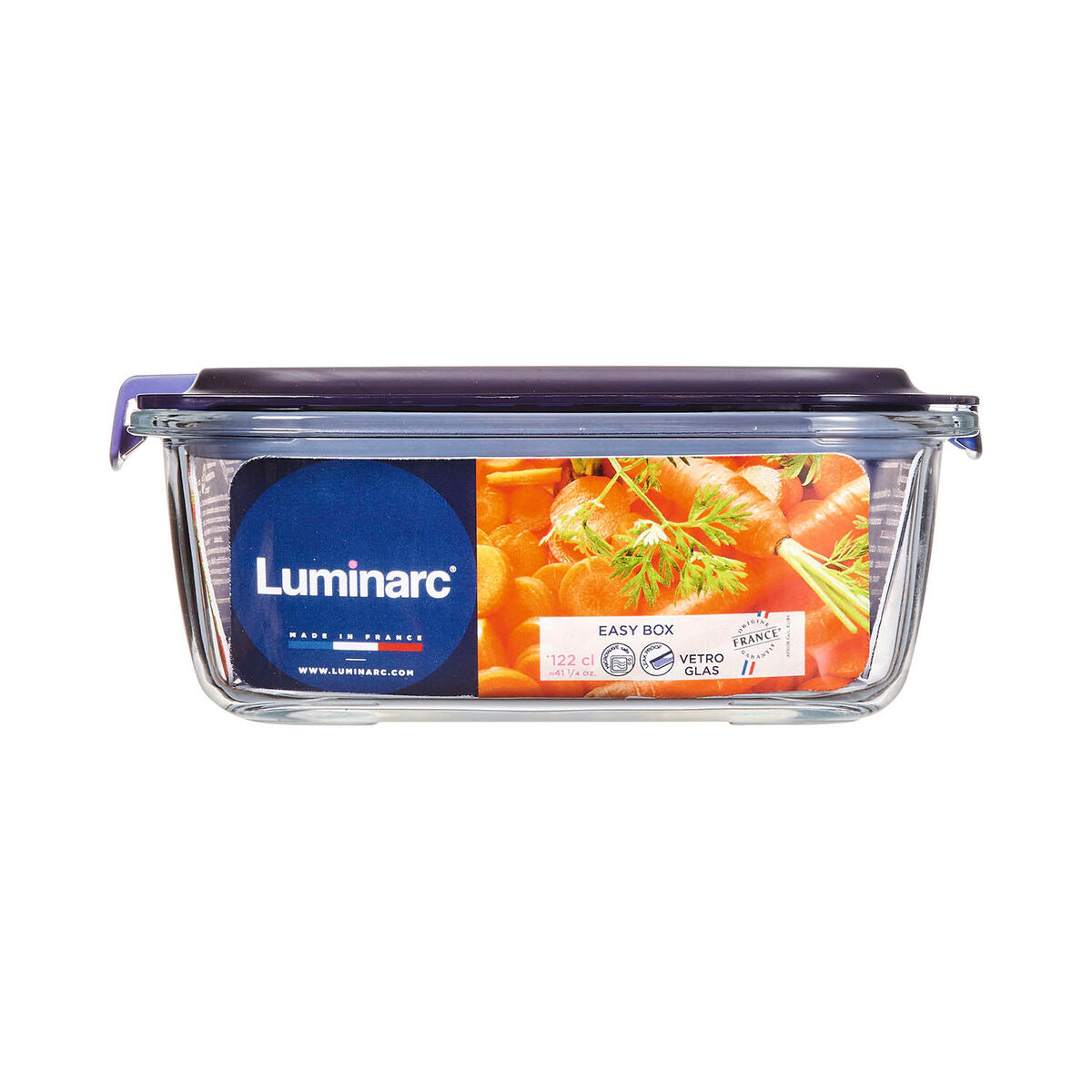 Lancheira Hermética Luminarc Easy Box Azul Vidro (6 Unidades) (1,22 L) - EcoNest