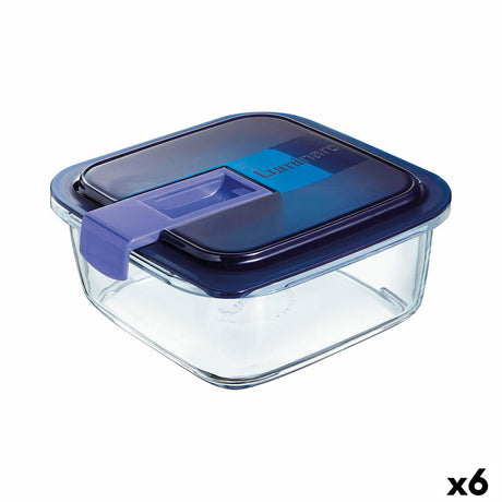 Lancheira Hermética Luminarc Easy Box Azul Vidro (6 Unidades) (1,22 L) - EcoNest