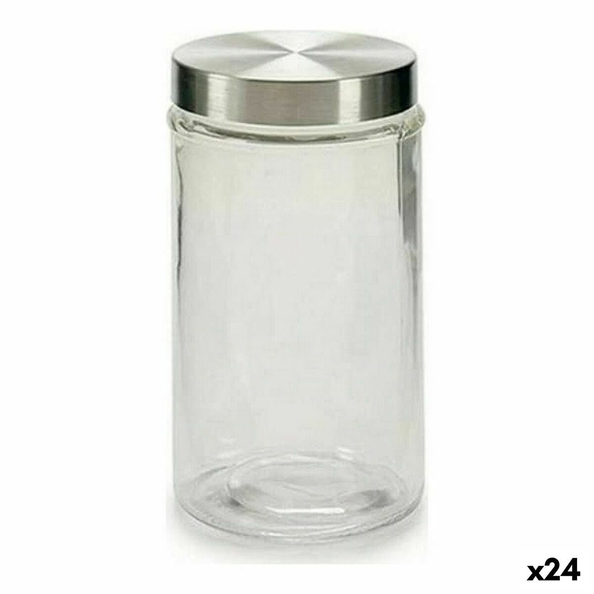 Bote Cristal Prateado Transparente Alumínio (1 L) (24 Unidades) - EcoNest