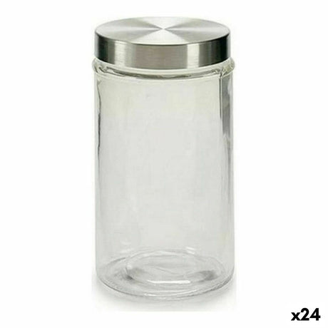 Bote Cristal Prateado Transparente Alumínio (1 L) (24 Unidades) - EcoNest