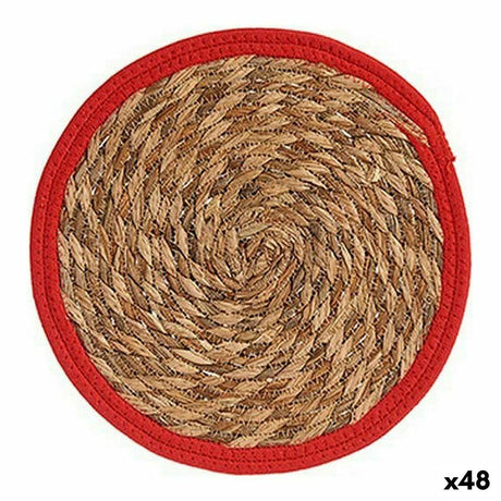 Individuais Natural Vermelho Fibra natural (30 x 1 x 30 cm) (48 Unidades) - EcoNest