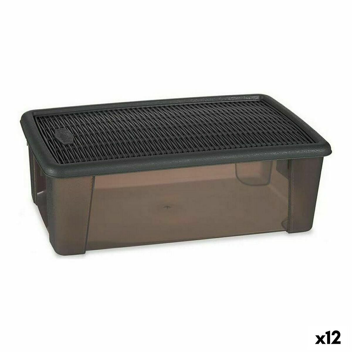 Caixa com Tampa Stefanplast Elegance Cinzento 19,5 x 11,5 x 33 cm Plástico 5 L (12 Unidades) - EcoNest