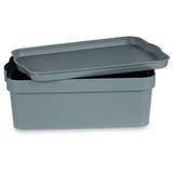 Caixa de Armazenagem com Tampa Cinzento Plástico 6 L (21,5 x 11 x 32 cm) (12 Unidades) - EcoNest