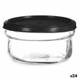 Lancheira Redonda com Tampa Preto Transparente Plástico Vidro 12 x 6 x 12 cm 415 ml - EcoNest