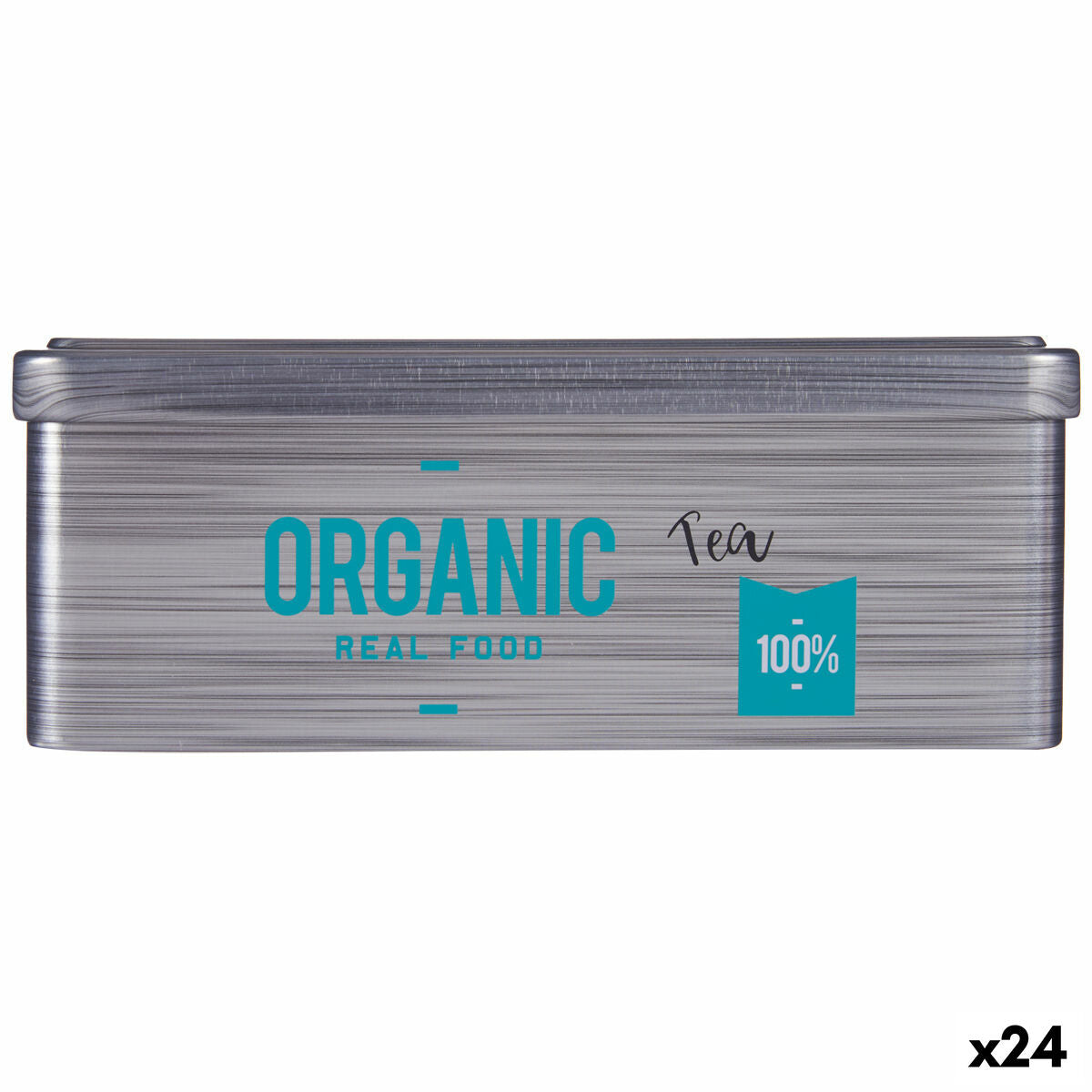 Caixa para Infusões Organic Tea Cinzento Folha de Flandres (11 x 7,1 x 18 cm) (24 Unidades) - EcoNest