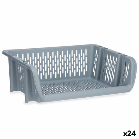 Cesta para verduras Cinzento Polipropileno (30 x 13,5 x 38,7 cm) (24 Unidades) - EcoNest