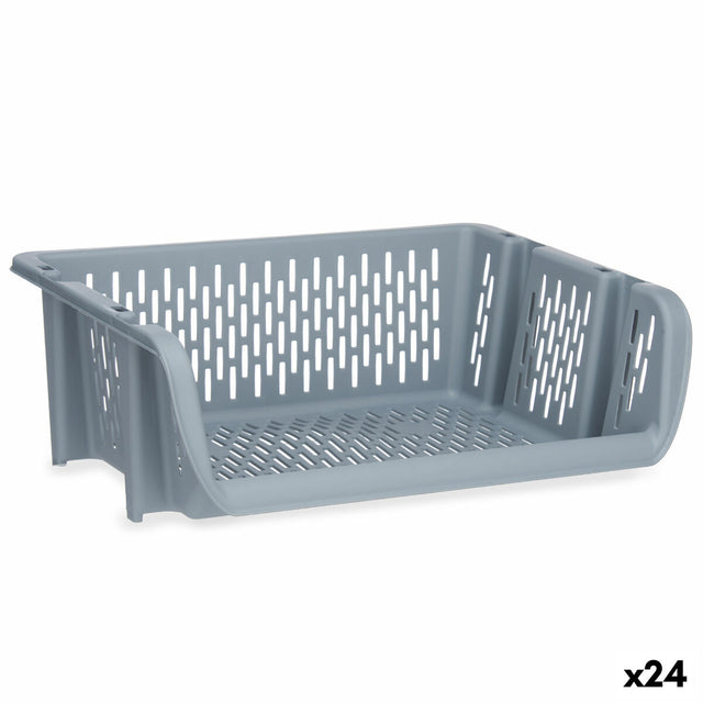 Cesta para verduras Cinzento Polipropileno (30 x 13,5 x 38,7 cm) (24 Unidades) - EcoNest