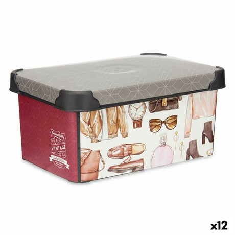 Caixa de Armazenagem Plástico Vintage 5 L (19 x 13,5 x 29 cm) (12 Unidades) - EcoNest