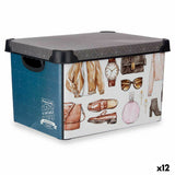 Caixa de Armazenagem Vintage Com pegas Plástico Vintage 22 L (30 x 23,5 x 40 cm) (12 Unidades) - EcoNest