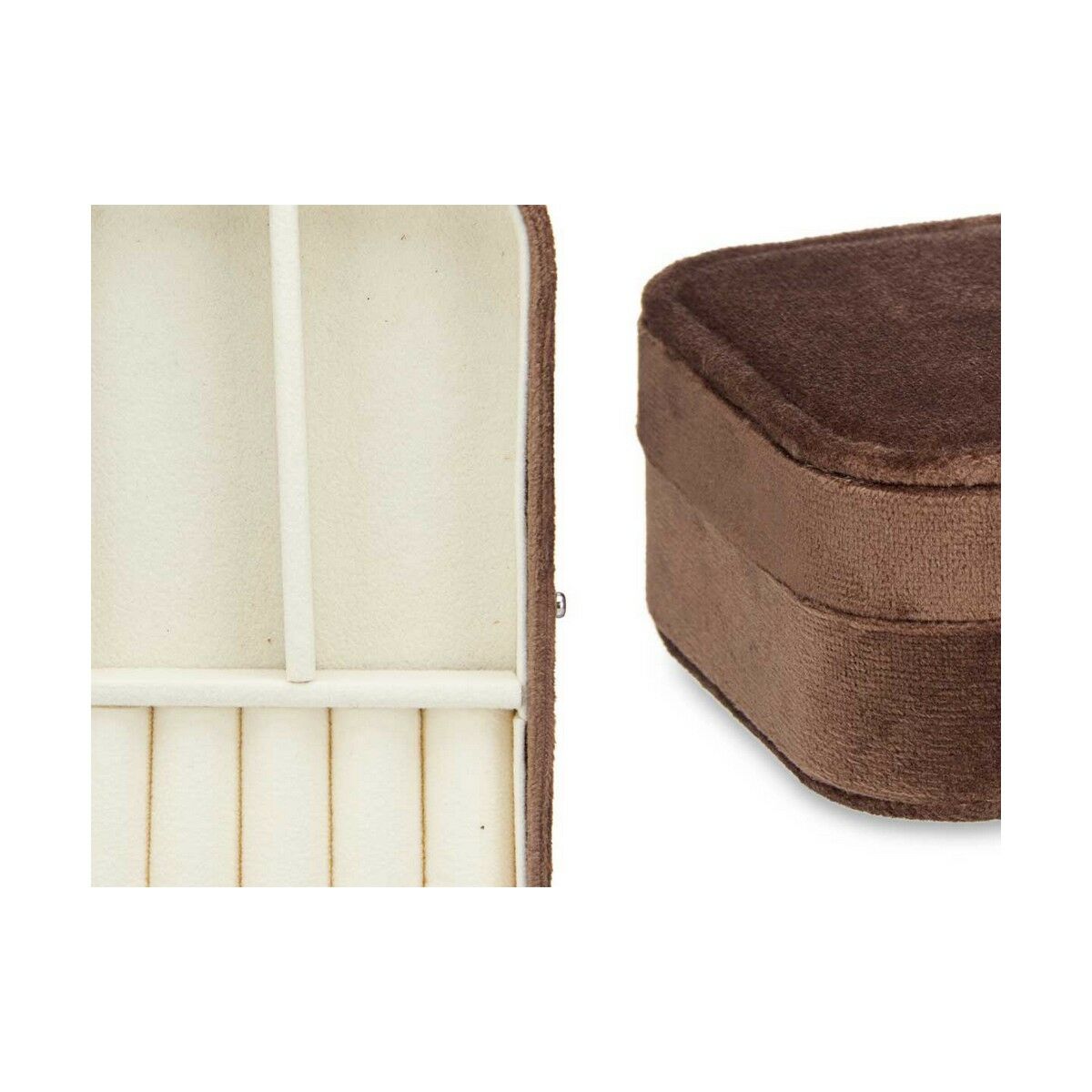 Guarda-Joias Castanho Veludo (16,2 x 6 x 11,5 cm) (12 Unidades) - EcoNest