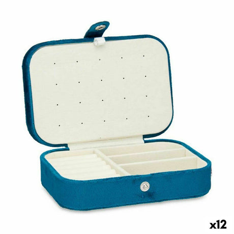 Guarda-Joias Azul Veludo (16,2 x 6 x 11,5 cm) (12 Unidades) - EcoNest