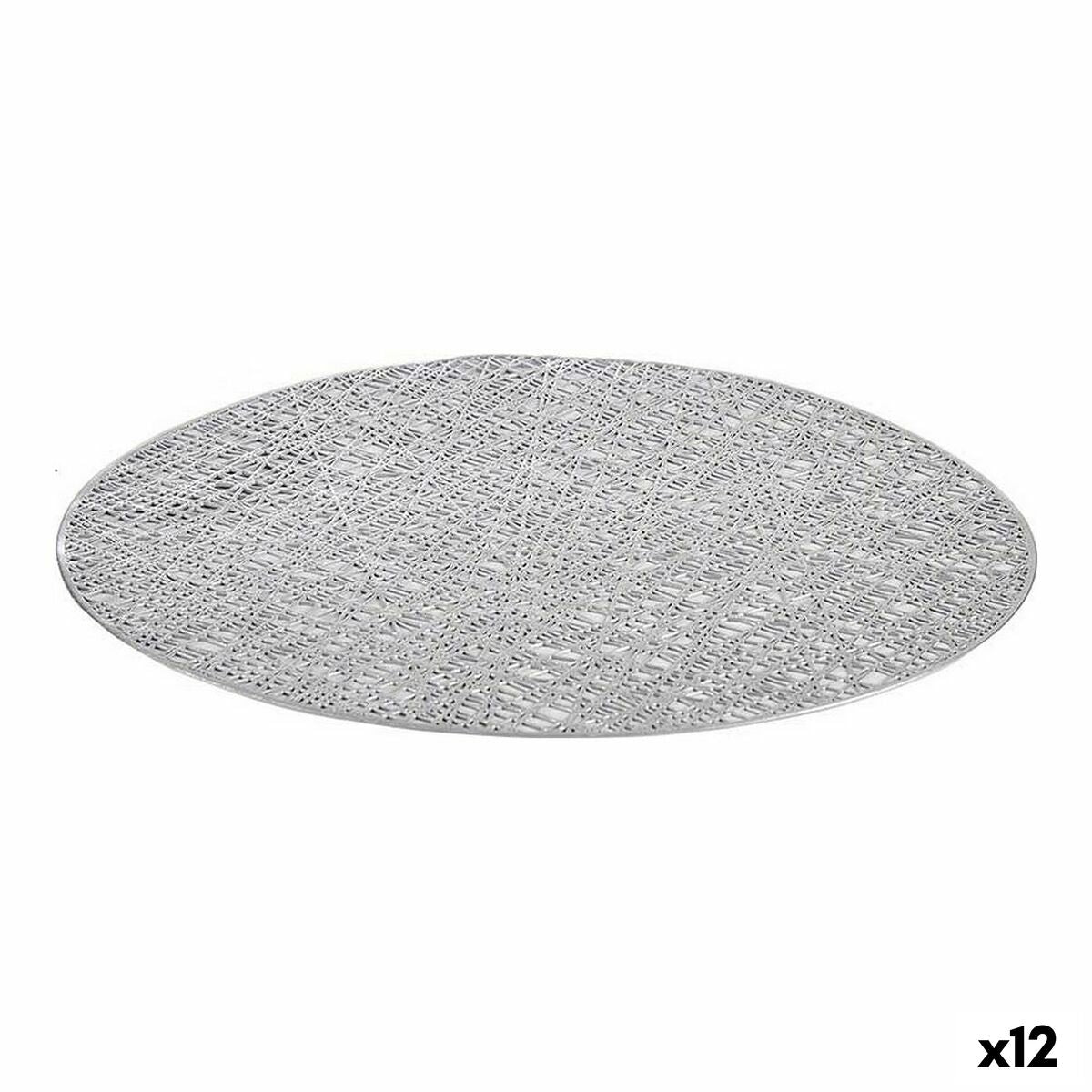 Individuais Prateado Plástico (Ø 38 cm) (12 Unidades) - EcoNest