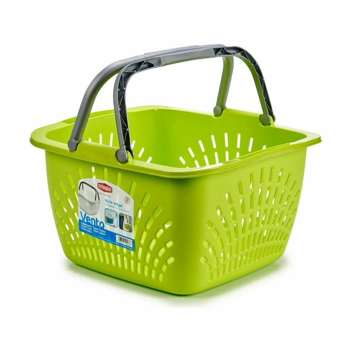 Cesta Multiusos Stefanplast Com pegas Plástico 18 L 39 x 21,5 x 39 cm (30 Unidades) - EcoNest