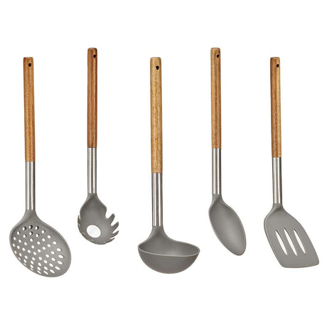 Conjunto de Utensílios de Cozinha Cinzento Aço inoxidável Acácia (6 Unidades) - EcoNest