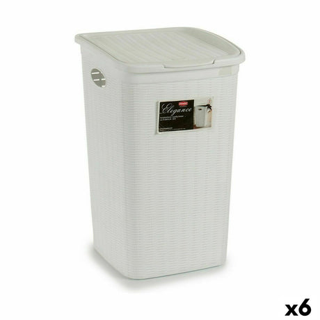 Cesto da Roupa Stefanplast Elegance Branco Plástico 50 L 36,5 x 54,5 x 38 cm (6 Unidades) - EcoNest