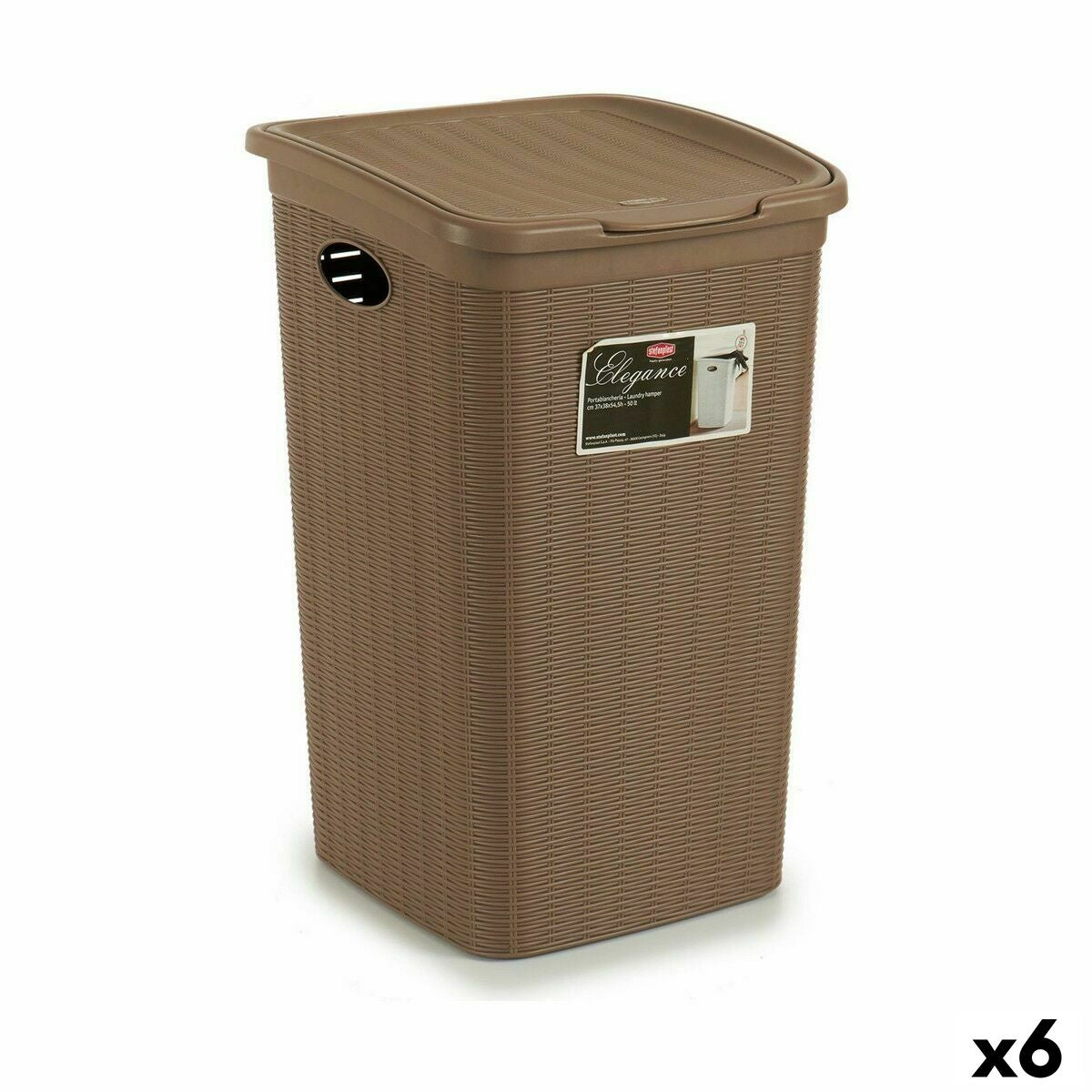 Cesto da Roupa Stefanplast Elegance Bege Plástico 50 L 36,5 x 54,5 x 38 cm (6 Unidades) - EcoNest