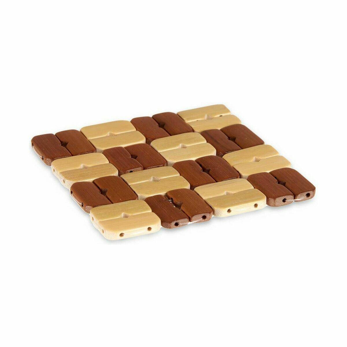 Individuais Conjunto Quadrado Bambu Castanho 13 x 2 x 13 cm (24 Unidades) - EcoNest