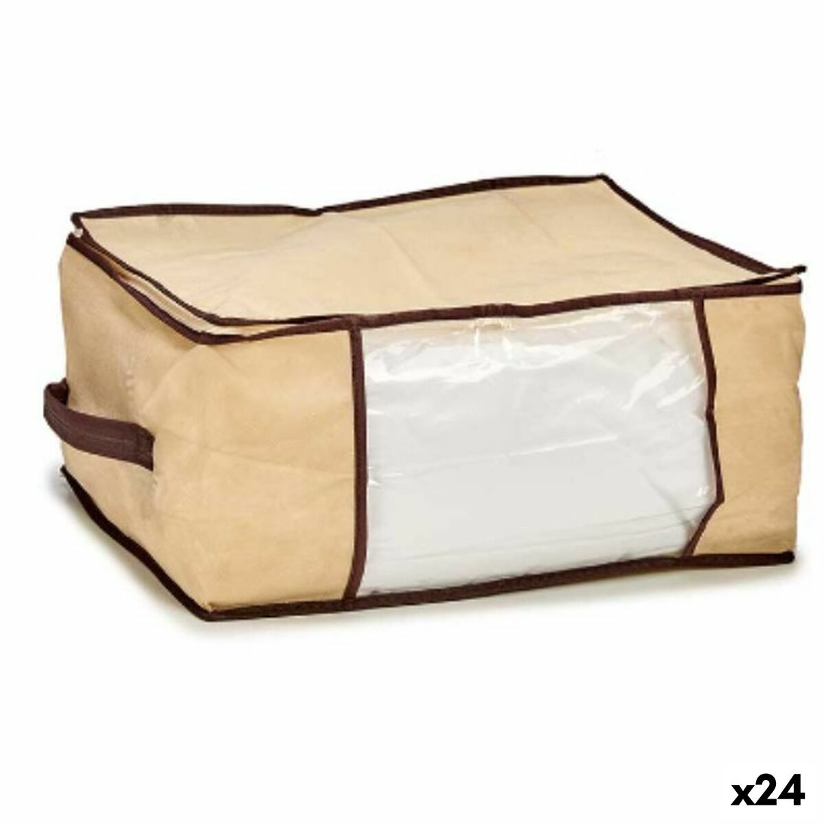 Bolsa de Armazenamento Creme Poliéster Polipropileno 27 L 45 x 30 x 20 cm (24 Unidades) - EcoNest