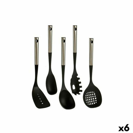 Conjunto de Utensílios de Cozinha Preto Plástico 8,5 x 35 x 20,5 cm (6 Unidades) - EcoNest