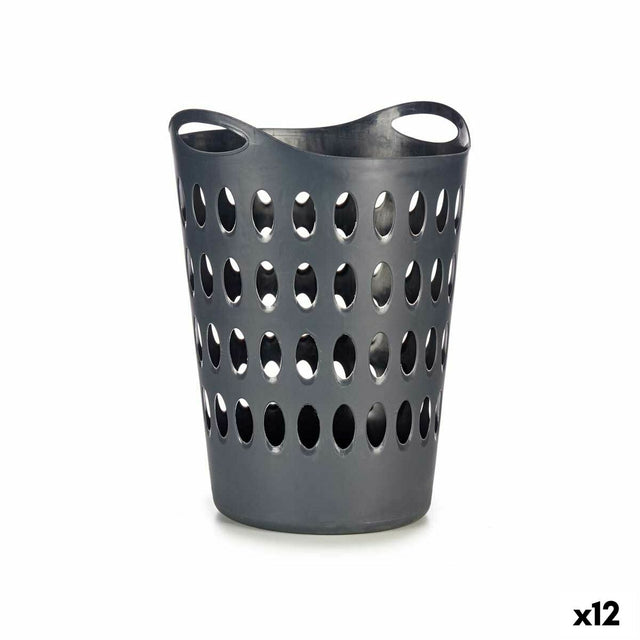 Cesto da Roupa Antracite Plástico 50 L 44 x 56 x 41 cm (12 Unidades) - EcoNest