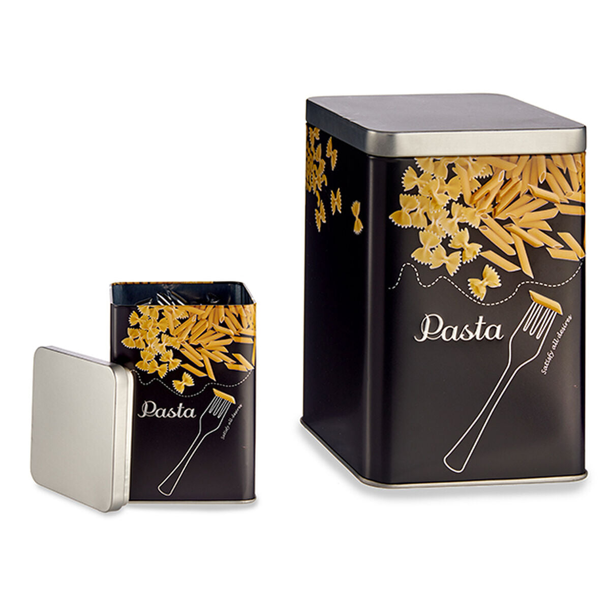 Bote Pasta Preto Metal 1 L (24 Unidades) - EcoNest