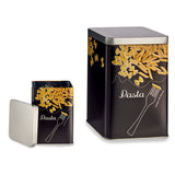 Bote Pasta Preto Metal 1 L (24 Unidades) - EcoNest