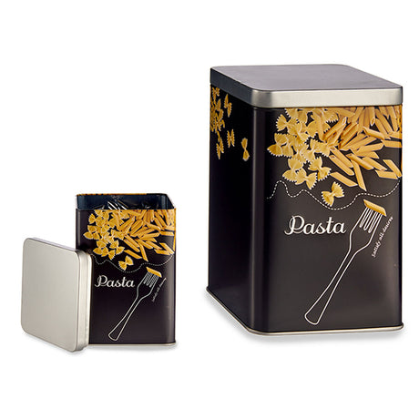 Bote Pasta Preto Metal 1 L (24 Unidades) - EcoNest