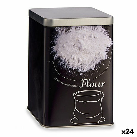 Bote Farinha Preto Metal 1 L (24 Unidades) - EcoNest