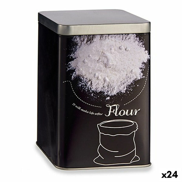 Bote Farinha Preto Metal 1 L (24 Unidades) - EcoNest