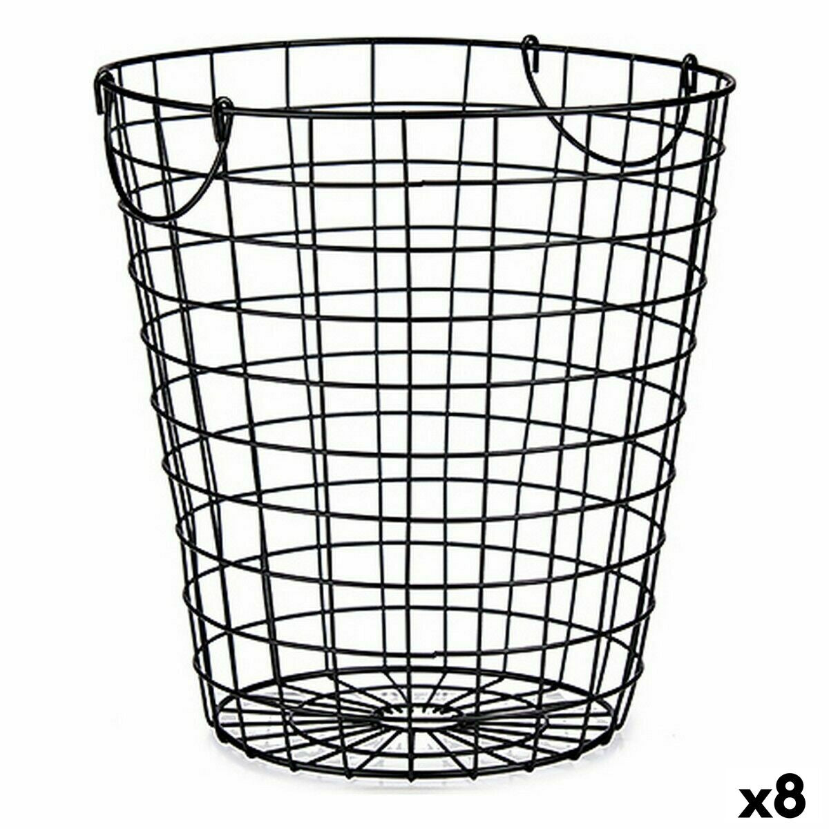 Cesto Com pegas Preto Aço 30 x 30 x 30 cm (8 Unidades) - EcoNest