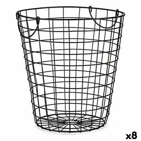 Cesto Com pegas Preto Aço 30 x 30 x 30 cm (8 Unidades) - EcoNest